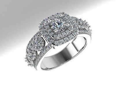 alone squillare 303 oro diamante spianare gioielleria 3d stampa argento produzione moda design corda anelli Fidanzamento Stampa gemma 3d print model - Mito3D