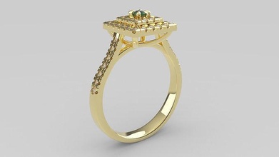 double Halo bague diamants bijoux or gemme mariage argent brillant diamant halo haloring anneaux engagement mode beauté 3d print model - Mito3D