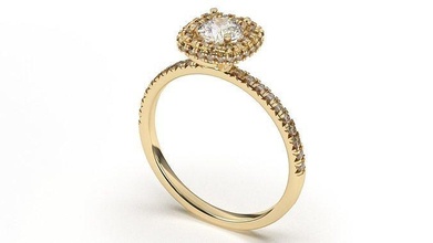 doppelt Heiligenschein Ring Schmuck druckbar Juwel Diamant brillant Mode Gold Engagement Weiß Sterling Silber Schönheit engagem vintag Hochzeit 3d print model - Mito3D