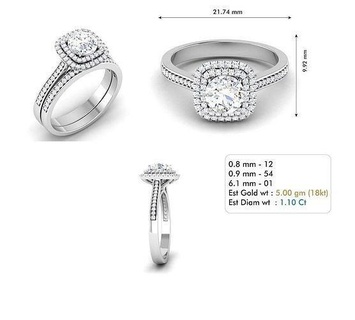 double halo solitaire engagement ring set jewelry precious platinum gem luxury fashion diamond rings wedding brilliant printable gold sapphire silver bridal 3d print model - Mito3D