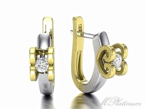 double heart earring infinite passion8 diamond earrings jewllery gold set jewelry 3d print model - Mito3D