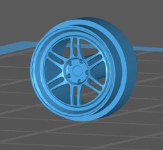 double hotwheels rims wheel illustration design tire tyre diecast 164 custom 6 spoke alloys hobby diy automotive 3d print model - Mito3D