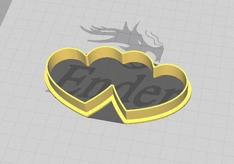 double love heart cookie fondant cutter embosser house kitchen dining 3d print model - Mito3D