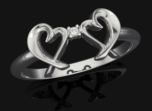 amorevole cuore squillare 507 Stampato in 3D design moda oro d'oro gioiello gioielleria Stampa stampabile stampa prototipazione argento anelli 3d print model - Mito3D