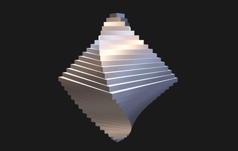 pirámide doble vórtice espiral octaedro de la haga imprimible impresión resumen fractal matemática futurista símbolo decoración escultura girado matemáticas infinito las esculturas arquitectura art 3d print model - Mito3D