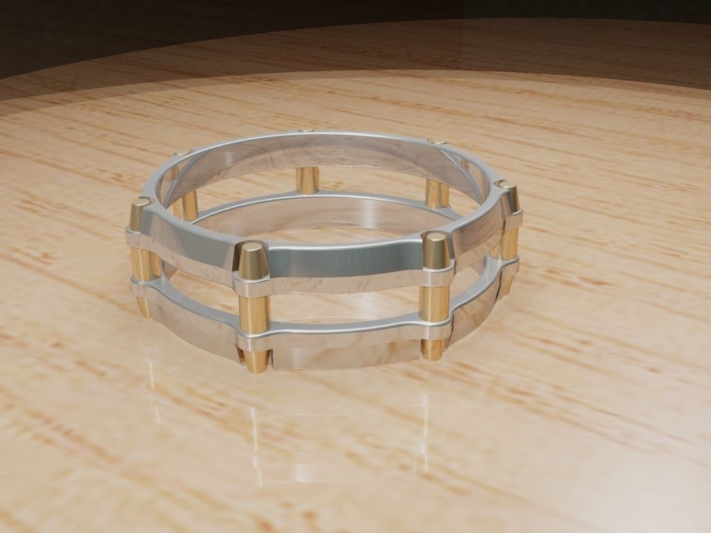 duplo anel joalheria ouro platina jóias moda desafio argolas 3D print model - Mito3D