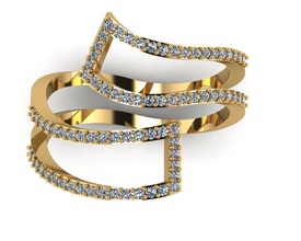 anel duplo jóias diamante jewlry ouro de prata a moda anéis 3d print model - Mito3D