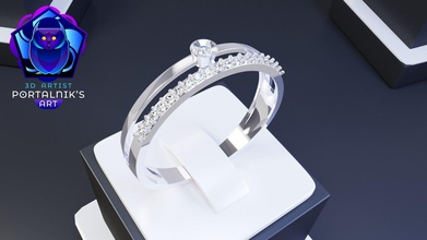 double bague jumeaux luxe richesse bijoux mariage conception argent bijou gemme brillant imprimable femme or spécial facile incroyable récit modèle anneaux 3d print model - Mito3D