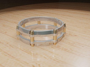 doppio anello gioielli oro disco di platino sfida moda anelli 3d print model - Mito3D