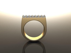 Duplo linha diamante limitar Barra anel banda misturar tamanhos joalheria jóia hiphop quadril pulo Tamanho moda tendências 3d print model - Mito3D