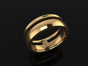 Duplo linha pilha banda anel misturar Tamanho 4 5 6 7 8 9 10 joalheria Casamento empilhamento moda 3d print model - Mito3D