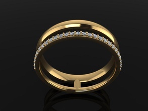 Duplo linha pilha diamante banda anel Tamanho 10 joalheria infinidade Barra rubor camada moda tendências mulheres 3d print model - Mito3D