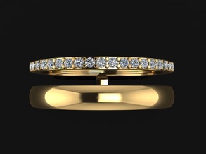 Duplo linha pilha diamante banda anel Tamanho 8 joalheria infinidade camada empilhamento rubor misturar estilo 3d print model - Mito3D