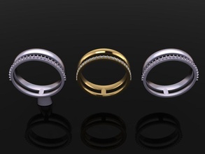 doppelt reihe stapel diamant band ring größe 9 schmuck unendlichkeit schicht stapeln schichten spülen mode trends zierlich frauen weiblich mischen ringe 3d print model - Mito3D