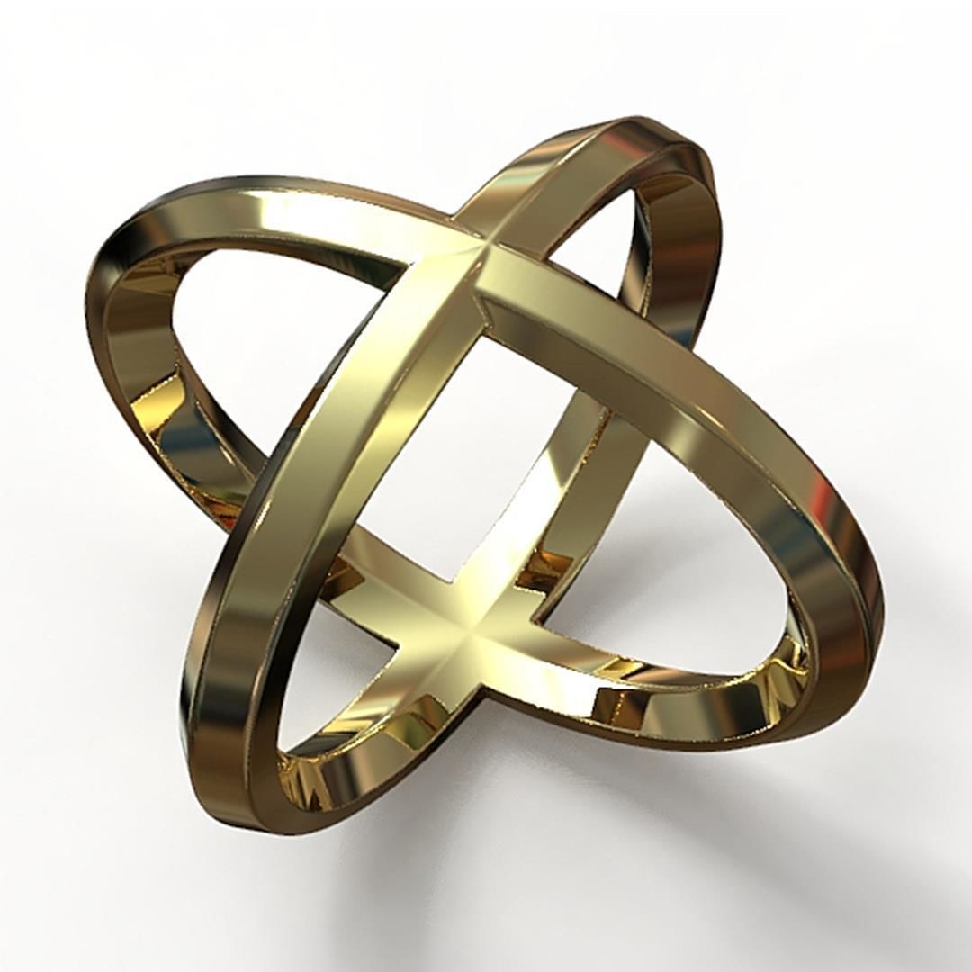 Doppel-twist-ring Schmuck Doppel ring Hochzeit engagement twist Ringe 3D print model - Mito3D
