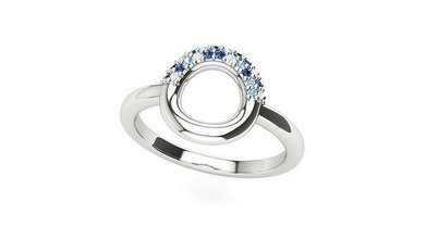 rosquinha anel joalheria imprimível platina prata gema diamante judeu 3d esterlina noivado presente argolas 3d print model - Mito3D