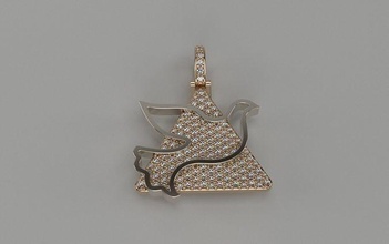 dove of peace diamond pendant pendants jewelry necklace gold platinum silver printable sterling gem bird charm accessory apparel diamant fashion star david religious 3d print model - Mito3D