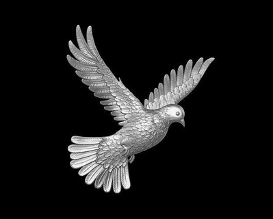 Colombe Pigeon n127 oiseau aile animal animaux ailes faune impression bijoux personnage or faucon imprimable Aigle pendentif art sculptures 3d print model - Mito3D