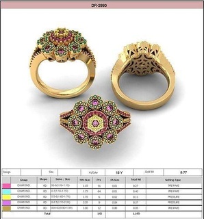dr 2880 Ring Schmuck Gold Silber druckbar Diamant Hochzeit Mode Platin brillant Engagement Schönheit Ringe 3d print model - Mito3D