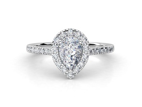 dr023 Verlobungsring Birne halo Schmuck Luxus engagement bedruckbar ist Platin genial Juwel Diamant-ring gold ring Ringe 3d print model - Mito3D
