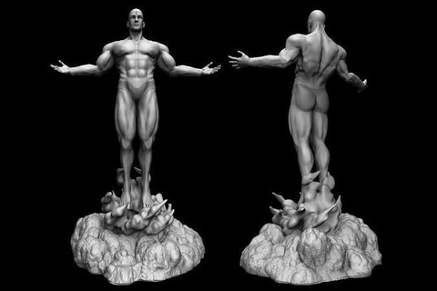 dr Manhattan 3d modelo pronto impressão anatomia corpo personagem histórias quadrinhos dc humano 3dmodel musculatura poweriso imprimível stl fbx obj desenho animado super herói arte esculturas 3d print model - Mito3D