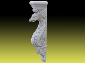 draco baluster house artcam cam ornament decor sculpture carving carveco wood furnish cnc interior 3d print model - Mito3D