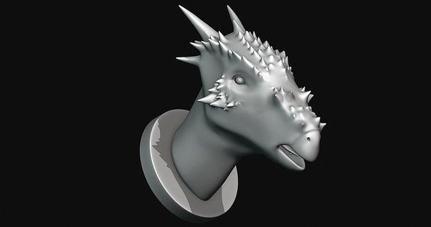 Dracorex Kopf Dinosaurier Dino Drucken 3d Modell druckbar drucken Kunst Skulpturen 3d print model - Mito3D