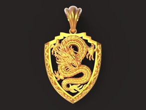 dragon-01 jewelry pendant luxury gold printable pendants 3d print model - Mito3D