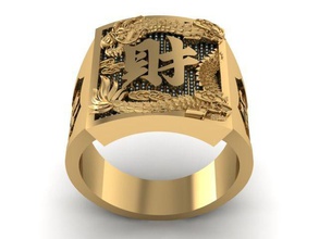 drago-ring 12 gioielli oro anello ringman mascotte drago del anelli 3d print model - Mito3D