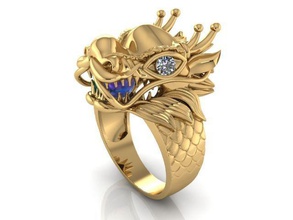 dragon-ring 5 bijoux or de l'anneau anneau mode mascotte bague dragon les anneaux 3d print model - Mito3D