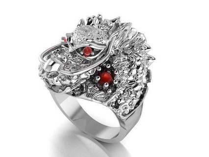 dragon ring joyería joya anillo continuar lujo oro anillos 3d print model - Mito3D