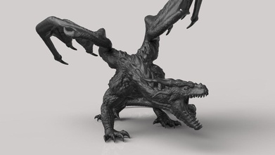 drachen dinosaurier reptil illustration eidechse monster prähistorisch skulptur kunst wissenschaftlich statue natur paläontologie kreatur wissenschaft skulpturen 3d print model - Mito3D