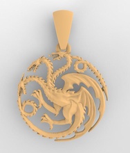 Drachen Gold Bronze Silber Symbol Anhänger Medaille Trophäe Juwel Spiel Throne Schmuck 3d print model - Mito3D