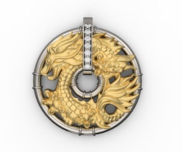 drago pendente in oro argento mobile prezioso sfaccettatura matrimonio diamante nozze solitario lusso marca braccialetto gioielleria carrera carriera shangai 3d print model - Mito3D