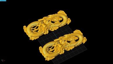 continuar chino animal oro joyería fantasía plata joya 3d print model - Mito3D