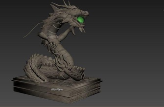 ejderha sanat heykel ateş büyülü yaratık Çin Japon 3d baskı heykeller 3d print model - Mito3D