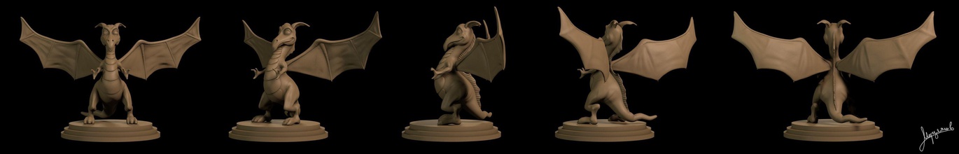 dragon art cute fantasy merzlyakovdenis personage hero sculptures dragonet cartoon deco sculpture statue figurine 3d model print cnc toy game 3d print model - Mito3D