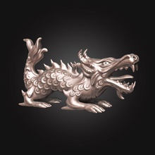 drachen skulptur charakter dekoration stilisiert chinesisch kunst 3d print model - Mito3D