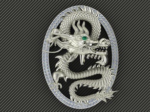 dragon chinese brooch character fantasy creature monster beast myth reptile dinosaur fictional magical demon legend satan lucifer jewelry pendants 3d print model - Mito3D