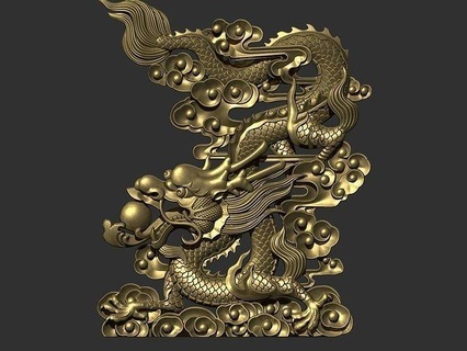 dragon bête asiatique Japon Oriental fantaisie art décor ancien bijoux monstre sculpture colère décoration imprimable bas soulagement ornement statue traditionnel classique sculptures 3d print model - Mito3D