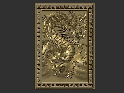 dragon bête bas soulagement sculpture créature fantaisie bijoux monstre pendentif ornement fictif colère art décor décoration orné ornemental asiatique Oriental sculptures 3d print model - Mito3D