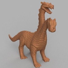 drago 2 tete monstre creatura mostro bestia rettile dinosauro fantasia immaginario natura carattere giochi giocattoli 3d print model - Mito3D