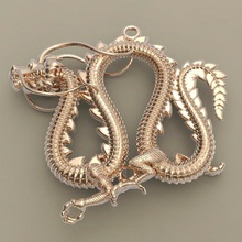 dragon 3 pendant jewelry gold jewellery treasure household other pendants 3d print model - Mito3D