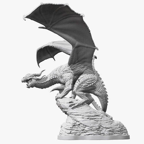 drago 3d stampa kit mini miniatura bestia mostro fantasia urlare ruggito creatura carattere arte sculture 3dprint 3D print model - Mito3D