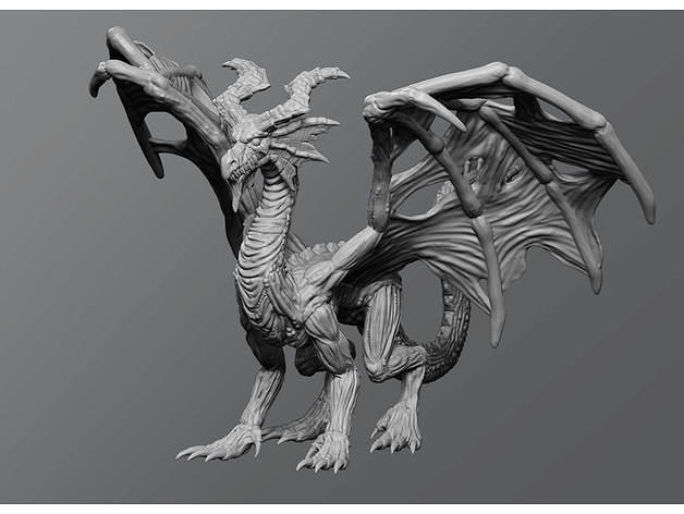 Dragão 5 fantasia dragões miniaturas personagem criatura estatuetas monstro jogos arte anime dnd miniatura imprimível fera ficcional animais esculturas 3D print model - Mito3D