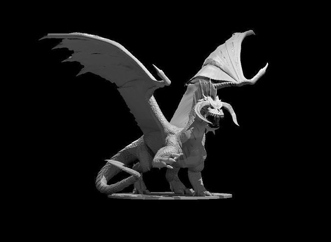 Dragão 9 fantasia dragões miniaturas personagem criatura estatuetas arte monstro jogos anime dnd miniatura fera ficcional esculturas dinossauro brinquedos 3D print model - Mito3D