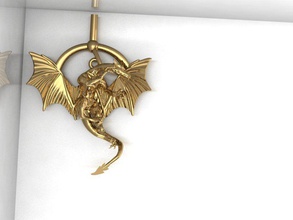 dragon 9 jewelry fantasy character creature chinese monster knight myth reptile magical legend demon pendant gold lucifer dungeon gadzhisaid dinosaur beast bladed weapon pendants 3d print model - Mito3D