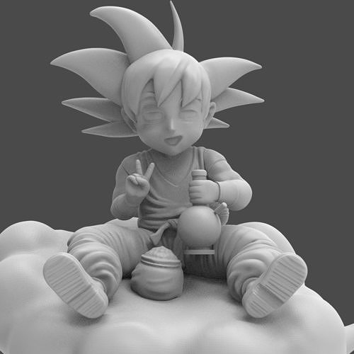 dragon ball kid goku bong cloud high z super broly vegeta cell buu art sculptures 3D print model - Mito3D