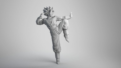continuar pelota hijo goku súper saiyajin vegito 3d impreso modelo escultura estatua figurilla esfera dragón arte juegos juguetes 3d print model - Mito3D