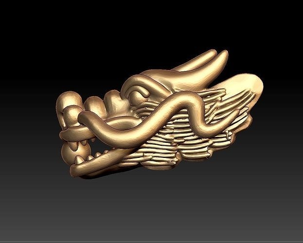 Drago braccialetto gioielleria animale oro stampabile argento braccialetti 3D print model - Mito3D